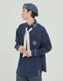 ロマンティッククラウン(ROMANTIC CROWN)PIPING TIE SHIRT_NAVY