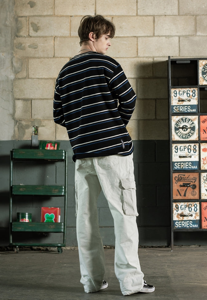 シディスコンマ(SHETHISCOMMA)BASIC STRIPE SLEEVE T