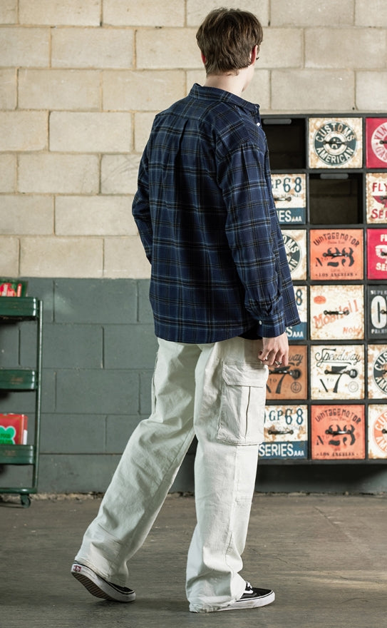 シディスコンマ(SHETHISCOMMA) BASIC LINE SHIRTS (BLUE)