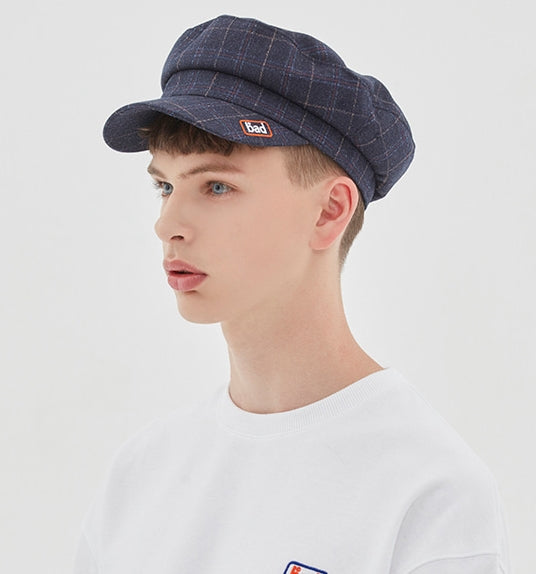 ベドインベド(BADINBAD) CHECK CASTRO CAP_NAVY