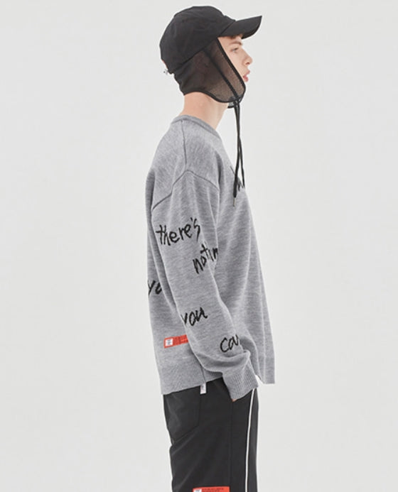 ベドインベド(BADINBAD) SCRIBE LOGO KNIT_GREY