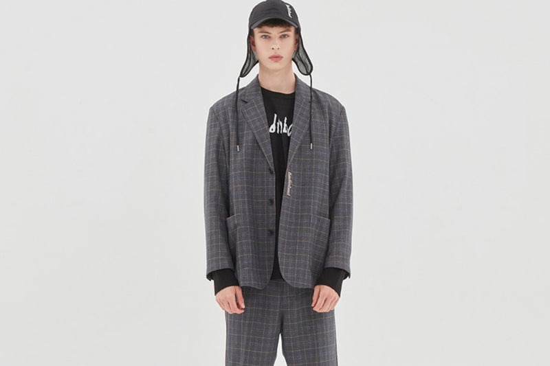 ベドインベド(BADINBAD) CANABY STREET CHECK JACKET_CHARCOAL