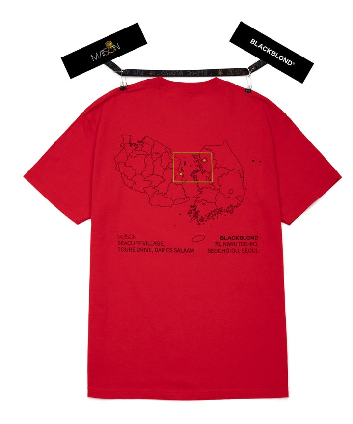 ブラックブロンド(BLACKBLOND) BLACKBLOND X MAISON Short Sleeve Tee (Red)