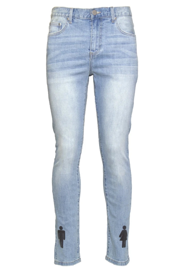 HOMME PLUS FAMME (オムファム) SCRIPT DENIM BLUE AND BLACK