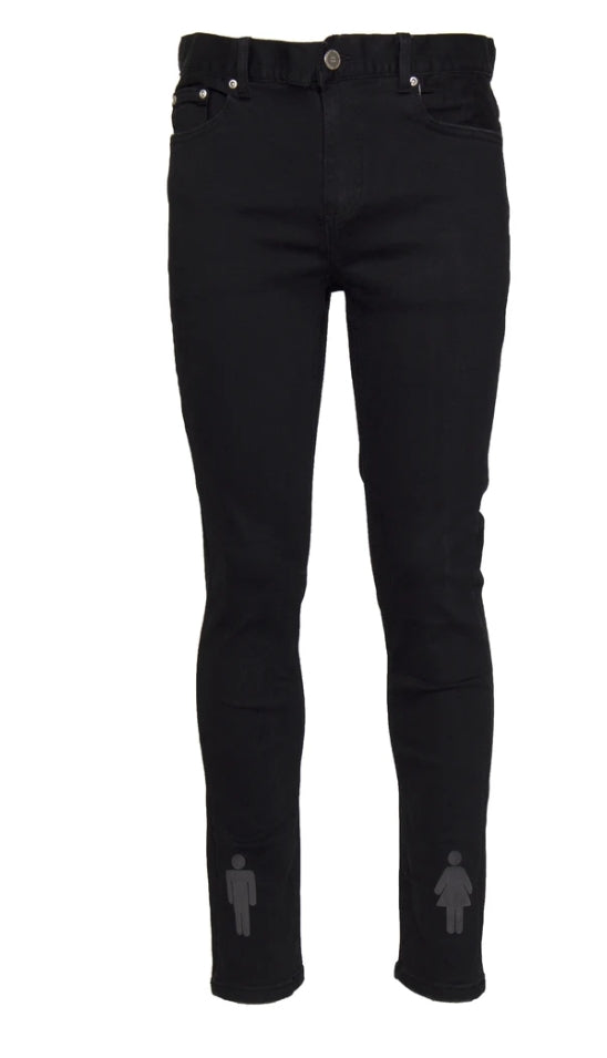 HOMME PLUS FAMME (オムファム) SCRIPT DENIM BLACK/BLACK