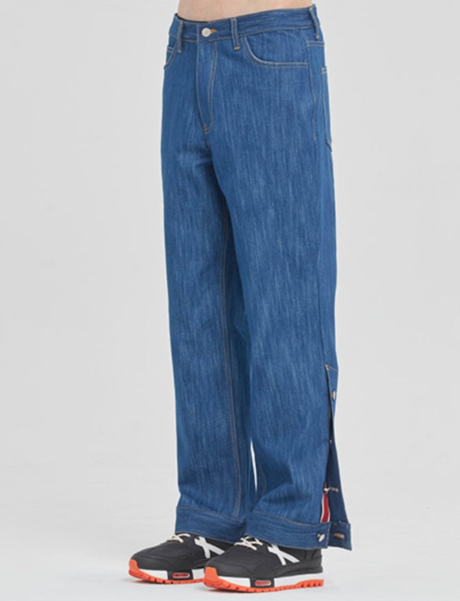 ロマンティッククラウン(ROMANTIC CROWN)  CEREMONY TAPE BUTTON PANTS_BLUE