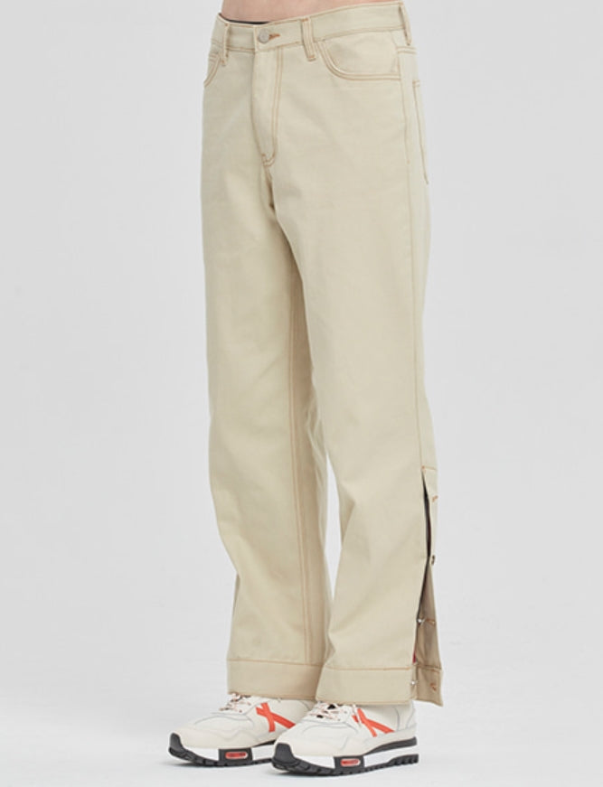 ロマンティッククラウン(ROMANTIC CROWN)  CEREMONY TAPE BUTTON PANTS_BEIGE