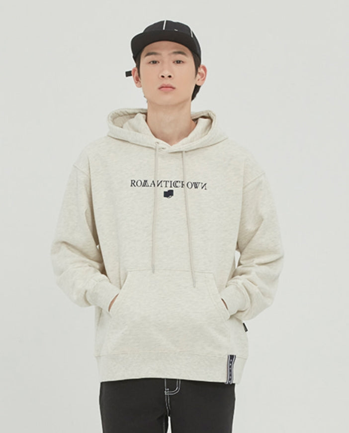 ロマンティッククラウン(ROMANTIC CROWN)  ROMANTICCROWN LOGO HOODIE_MELANGE IVORY