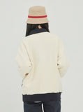 ロマンティッククラウン(ROMANTIC CROWN)  ROUND COLLAR COTTON CARDIGAN_OATMEAL