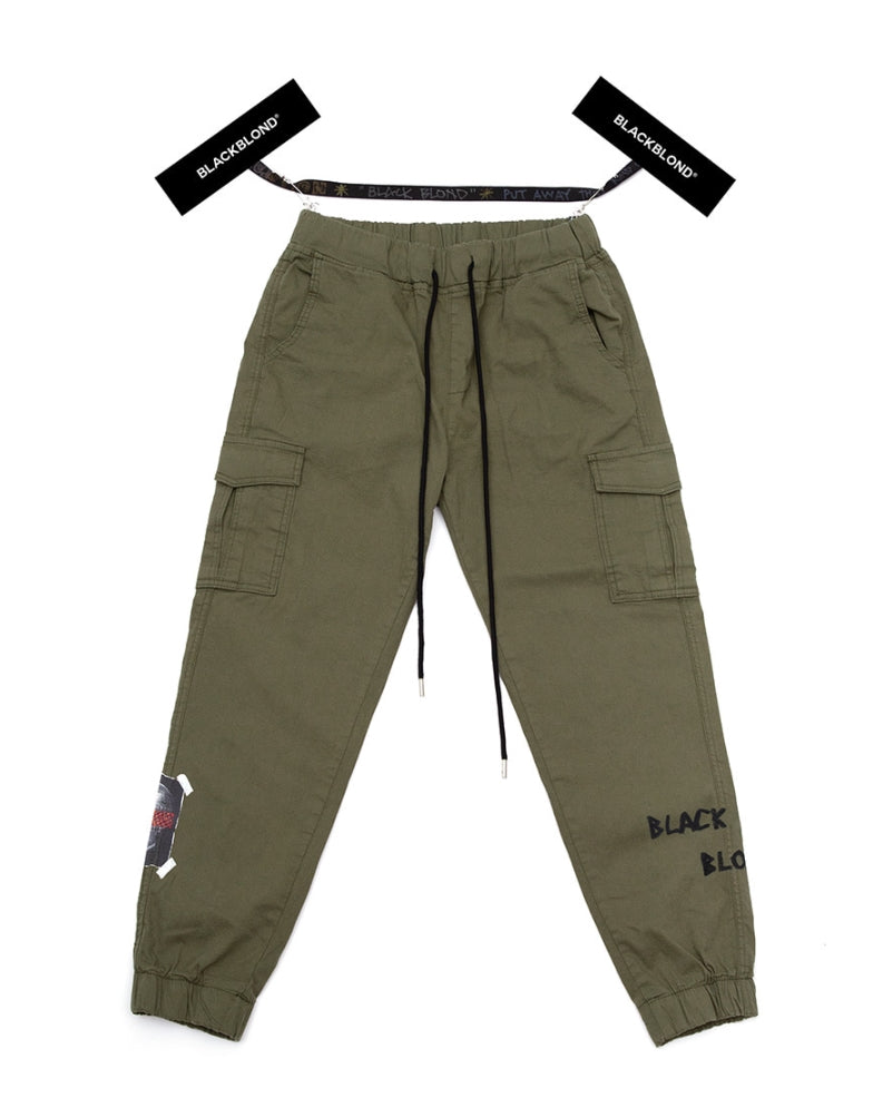ブラックブロンド(BLACKBLOND) BBD Brutal Cargo Jogger Pants (Khaki)