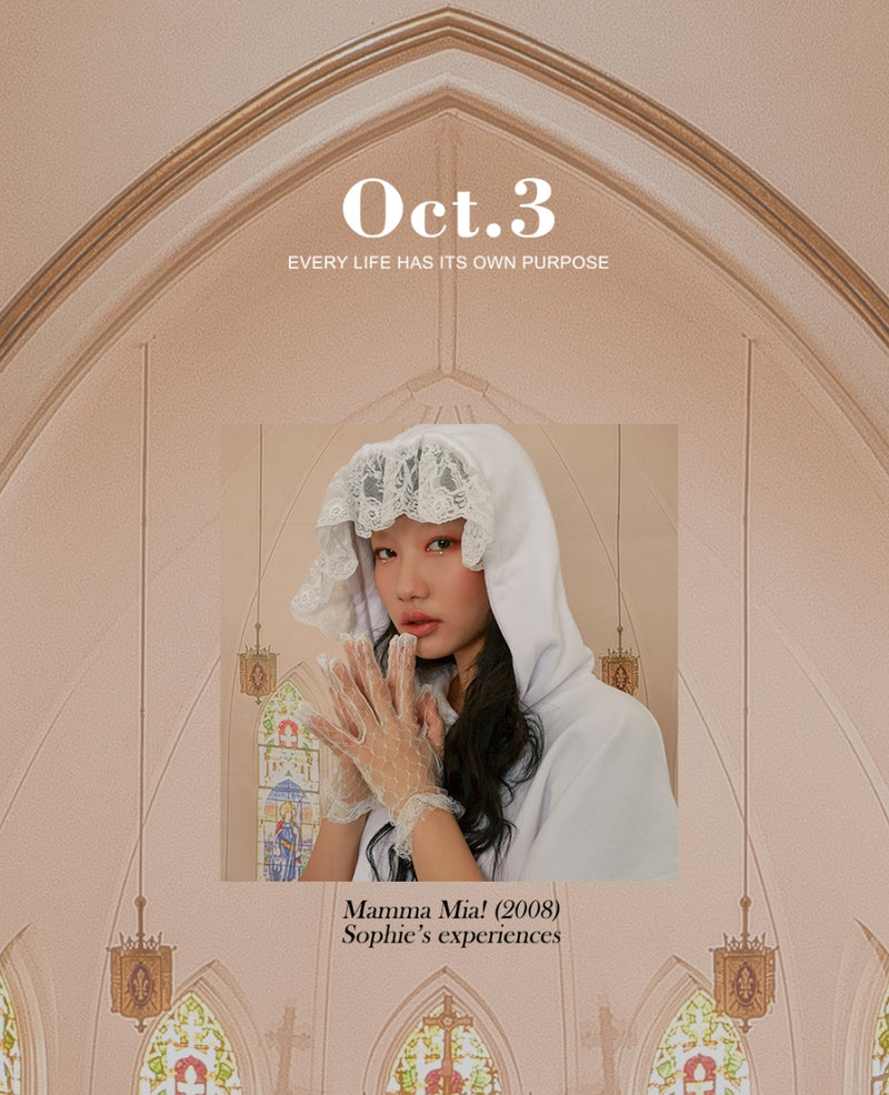 オクトーバーサード(Oct.3) Lace Veil Hood Cape [White]