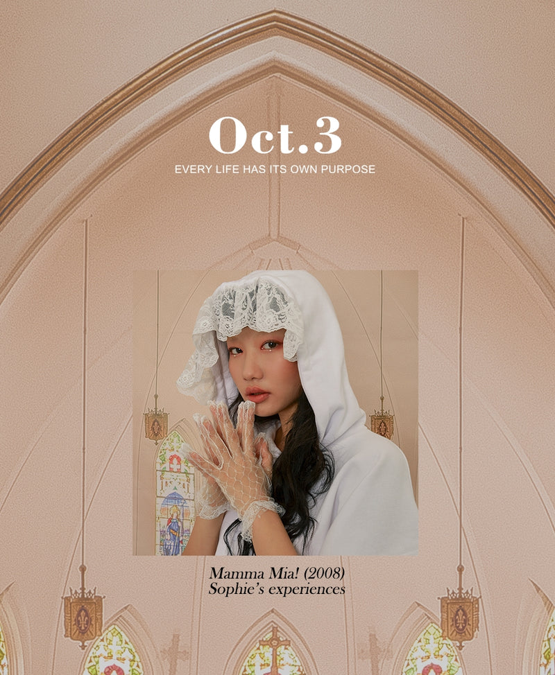 オクトーバーサード(Oct.3)Mesh Shirring Layered Set [Cream]