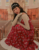 オクトーバーサード(Oct.3) Flower Cancan Bustier Dress [Red]