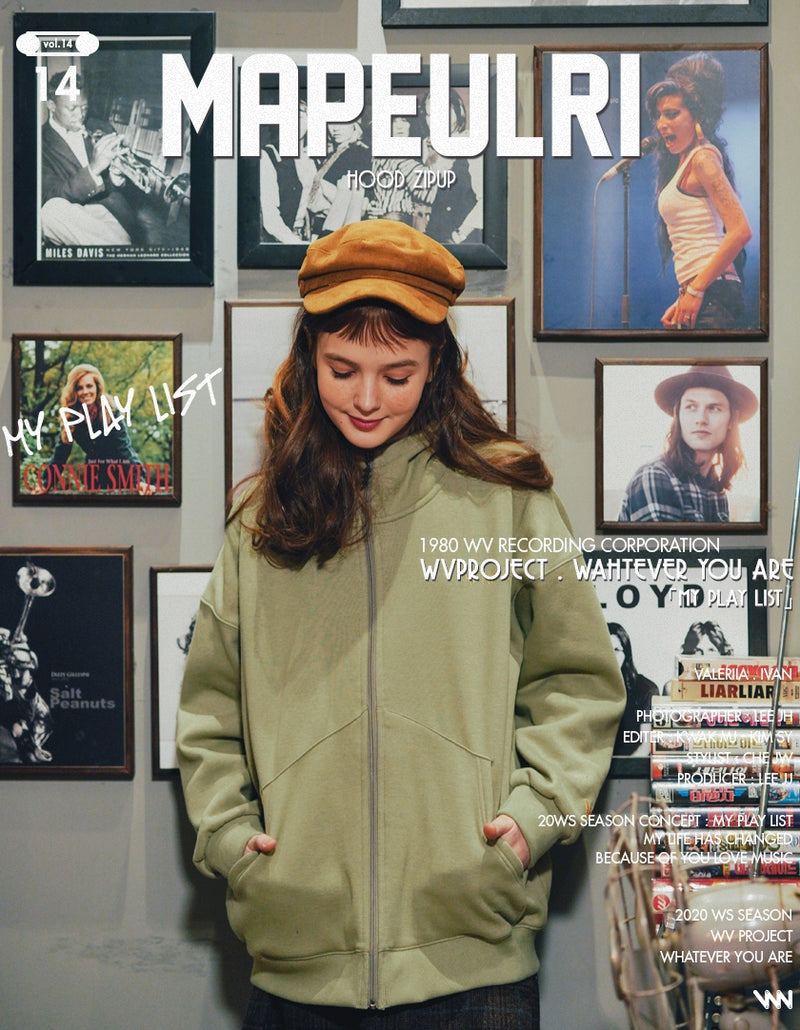 ダブルユーブイプロジェクト(WV PROJECT) MY PLAY LIST HOOD ZIPUP OLIVE SYHD7362