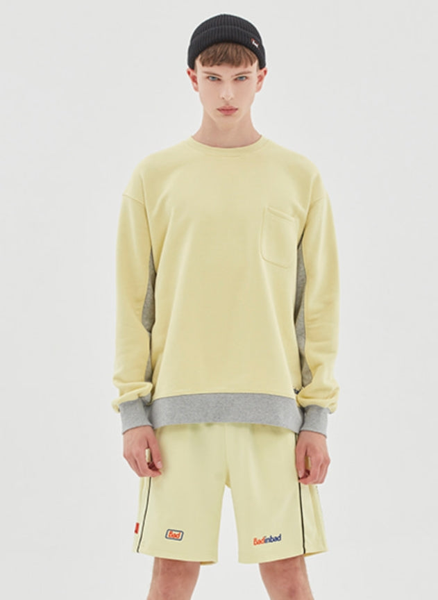ベドインベド(BADINBAD) FRONT POCKET SPORTS SWEATSHIRT_LIME YELLOW