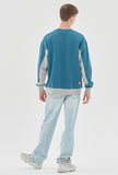 ベドインベド(BADINBAD) FRONT POCKET SPORTS SWEATSHIRT_BLUE GREEN