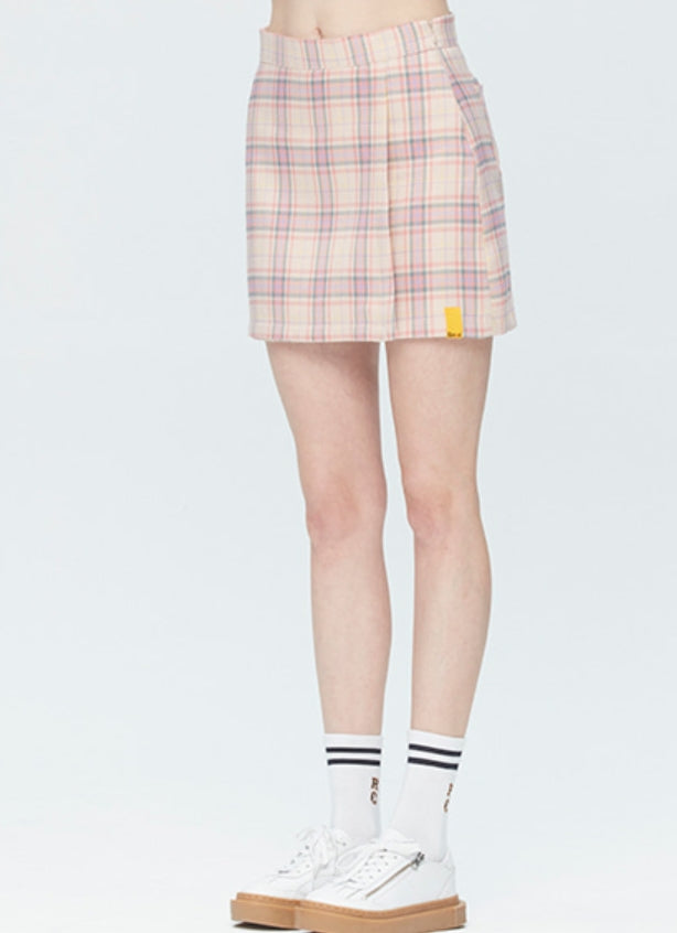 ロマンティッククラウン(ROMANTIC CROWN) TARTAN CHECK WRAP SKIRT_PINK