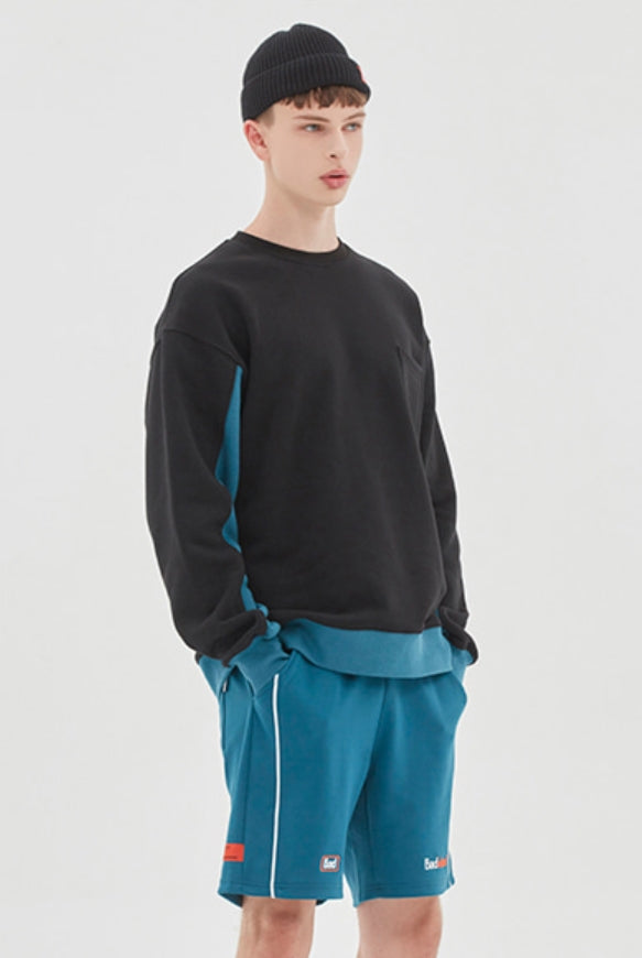 ベドインベド(BADINBAD) FRONT POCKET SPORTS SWEATSHIRT_BLACK