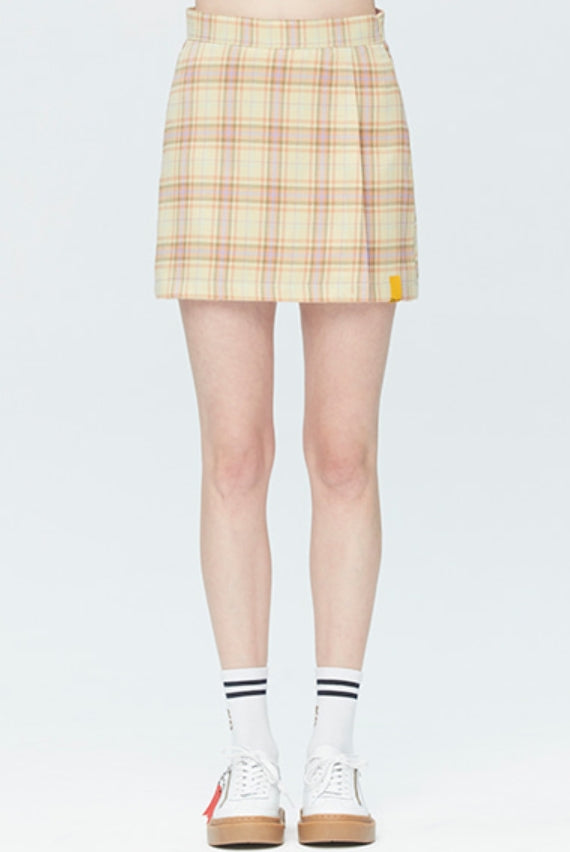 ロマンティッククラウン(ROMANTIC CROWN) TARTAN CHECK WRAP SKIRT_YELLOW