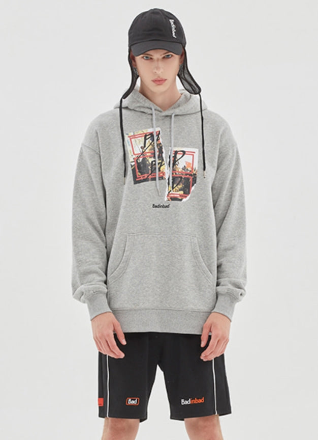 ベドインベド(BADINBAD) GALLERY LOGO HOOD_GREY