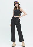 ロマンティッククラウン(ROMANTIC CROWN) GNAC OVERALL VEST_BLACK