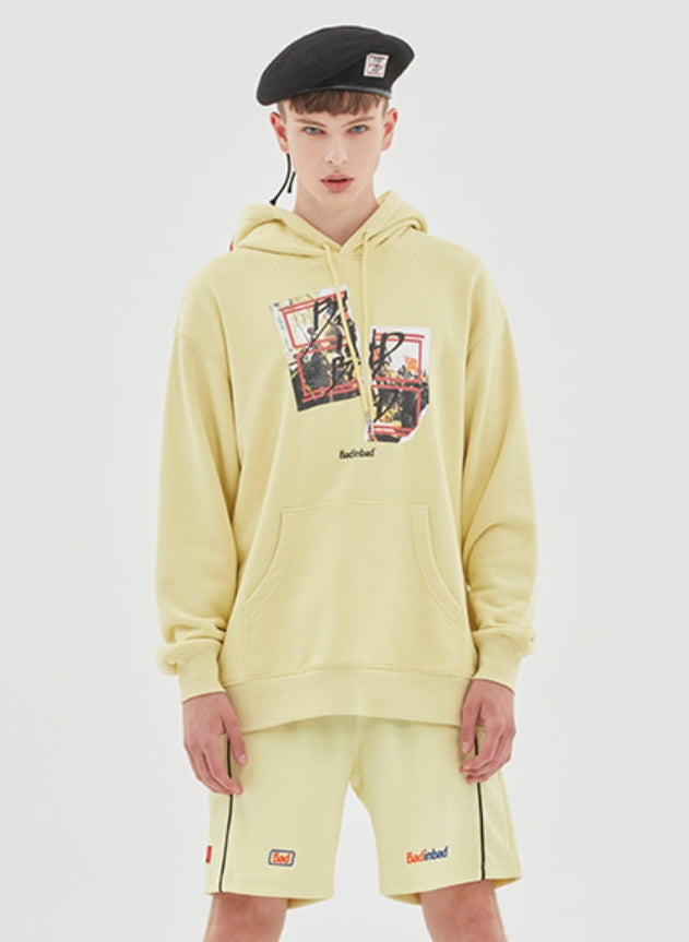 ベドインベド(BADINBAD) GALLERY LOGO HOOD_LIME YELLOW