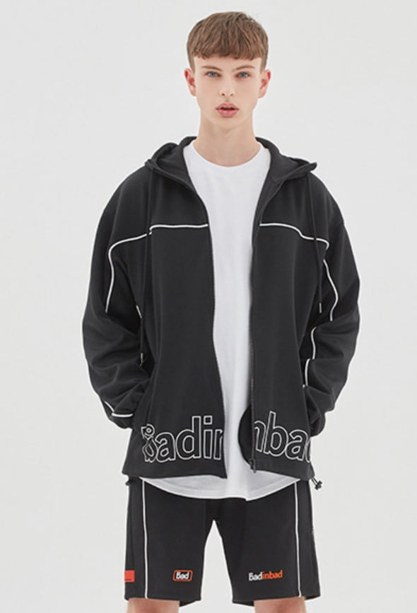ベドインベド(BADINBAD) BIB BACK POCKET TRACK JACKET_BLACK