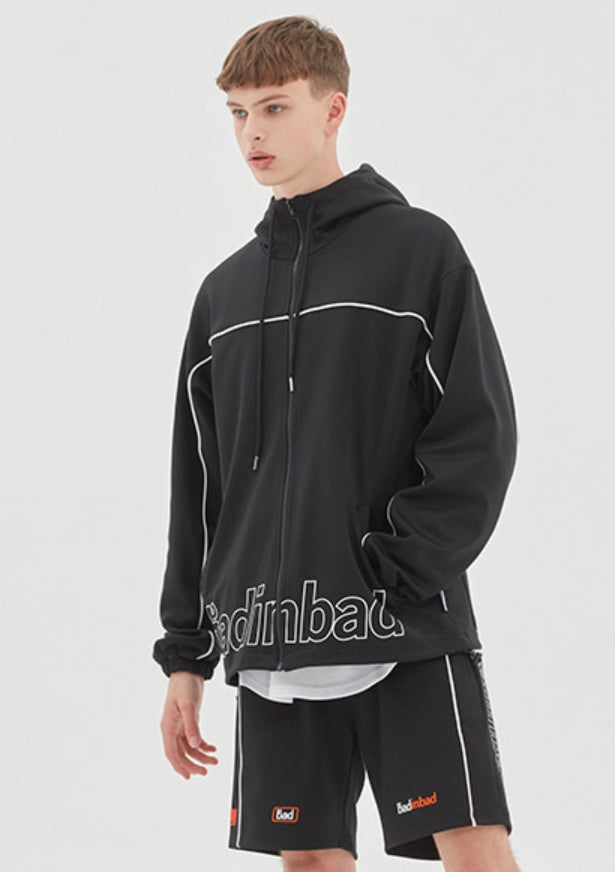 ベドインベド(BADINBAD) BIB BACK POCKET TRACK JACKET_BLACK