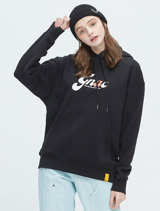 ロマンティッククラウン(ROMANTIC CROWN) GNAC ROLLING LOGO HOODIE_BLACK