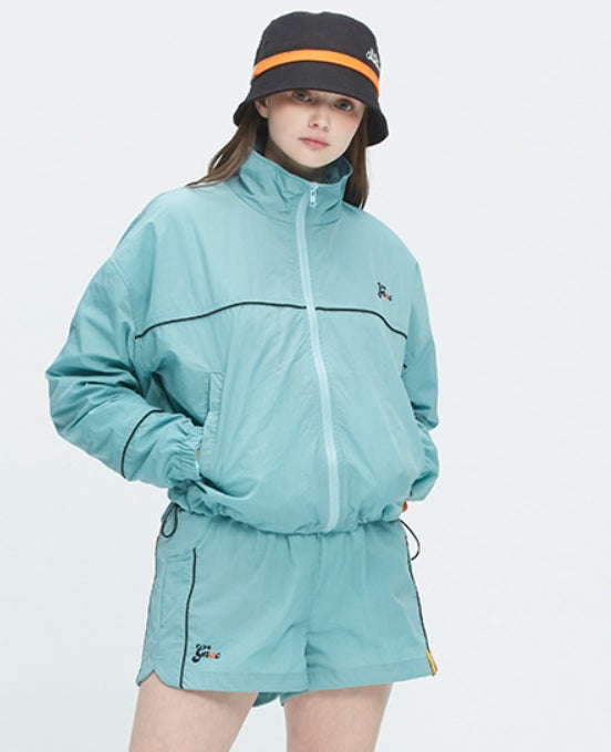 ロマンティッククラウン(ROMANTIC CROWN) GNAC PIPING WINDBREAKER_LIGHT BLUE