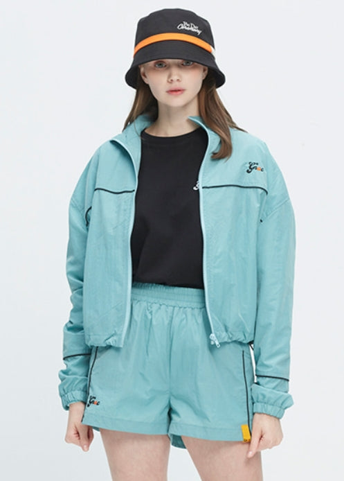 ロマンティッククラウン(ROMANTIC CROWN) GNAC PIPING WINDBREAKER_LIGHT BLUE