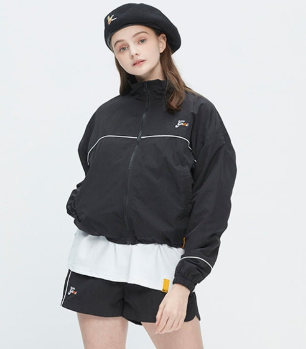 ロマンティッククラウン(ROMANTIC CROWN) GNAC PIPING WINDBREAKER_BLACK