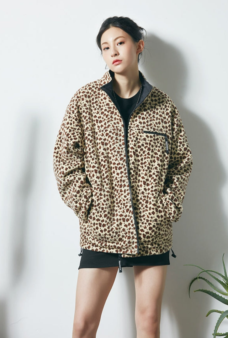セイントペイン(SAINTPAIN)  SP MONO REVERSIBLE FLEECE JACKET-LEOPARD