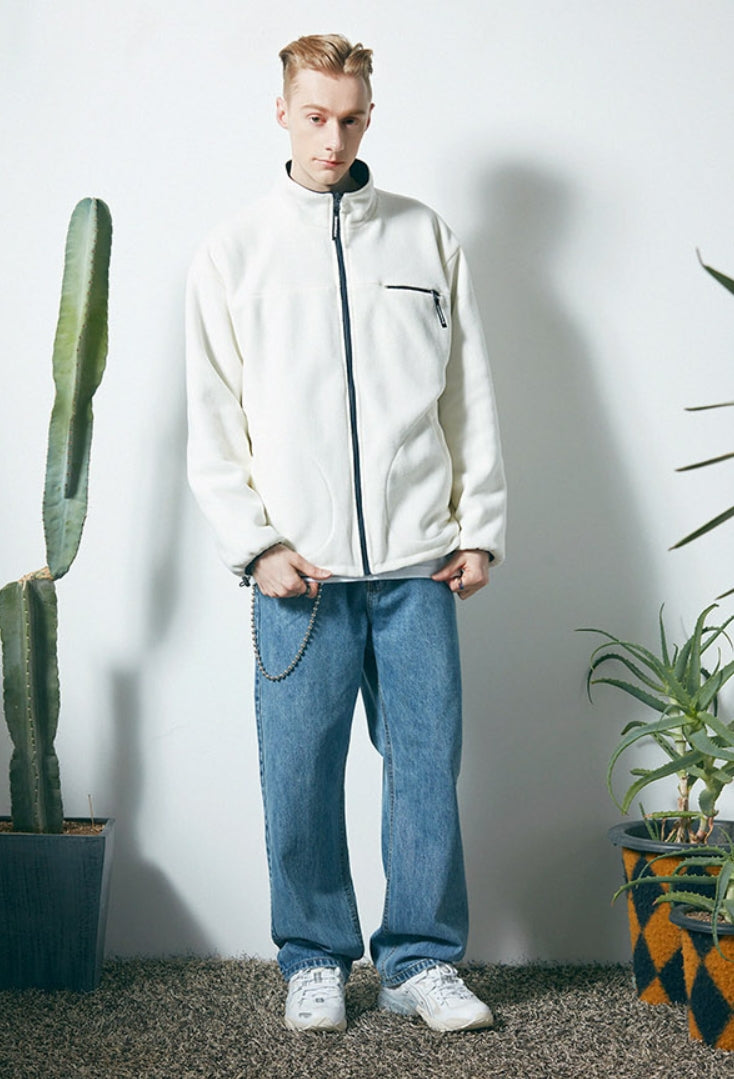 セイントペイン(SAINTPAIN)  SP MONO REVERSIBLE FLEECE JACKET-WHITE