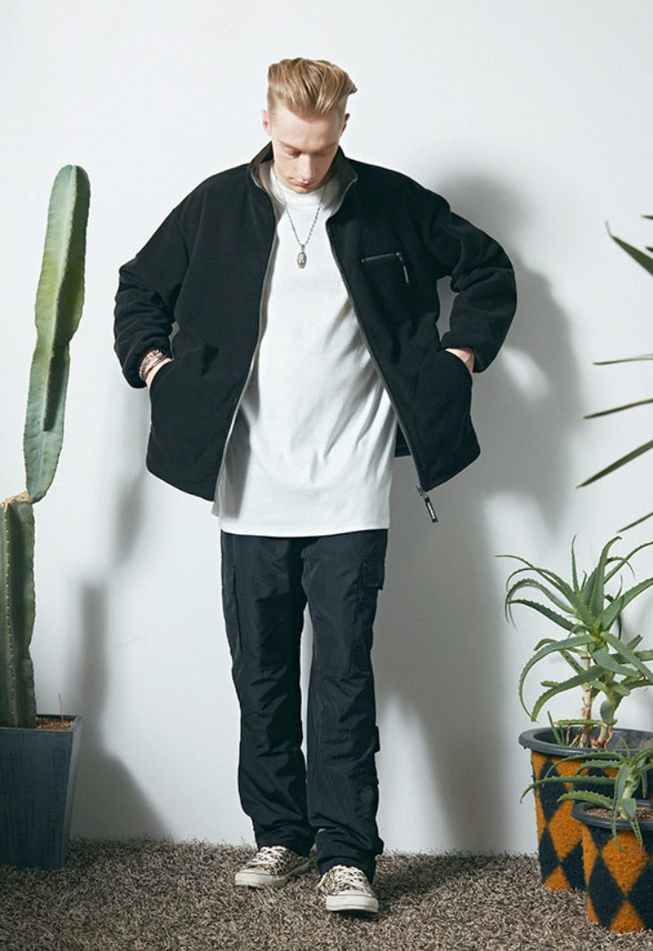 セイントペイン(SAINTPAIN)  SP MONO REVERSIBLE FLEECE JACKET-BLACK