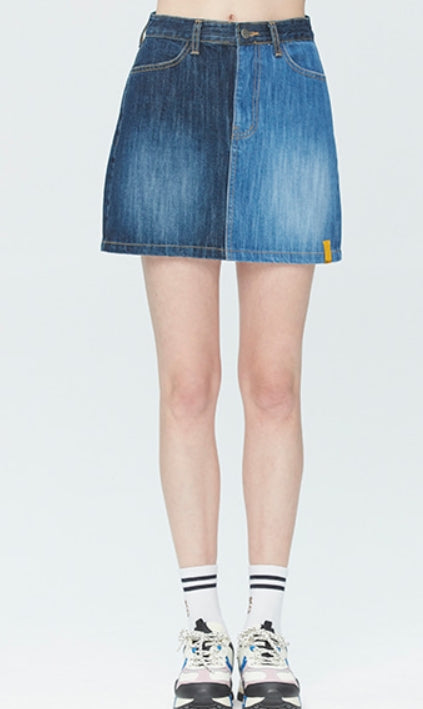 ロマンティッククラウン(ROMANTIC CROWN)TONE ON TONE POCKET SKIRT_BLUE