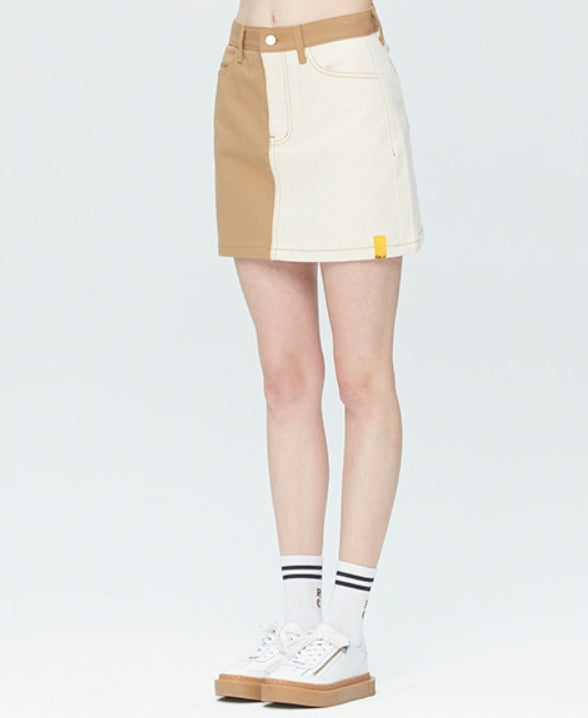 ロマンティッククラウン(ROMANTIC CROWN)TONE ON TONE POCKET SKIRT_BEIGE