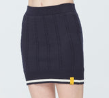 ロマンティッククラウン(ROMANTIC CROWN)CABLE KNIT SKIRT_NAVY