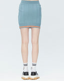 ロマンティッククラウン(ROMANTIC CROWN)CABLE KNIT SKIRT_LIGHT BLUE