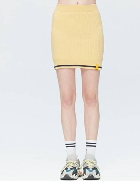 ロマンティッククラウン(ROMANTIC CROWN)CABLE KNIT SKIRT_BUTTER