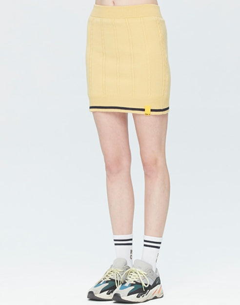 ロマンティッククラウン(ROMANTIC CROWN)CABLE KNIT SKIRT_BUTTER