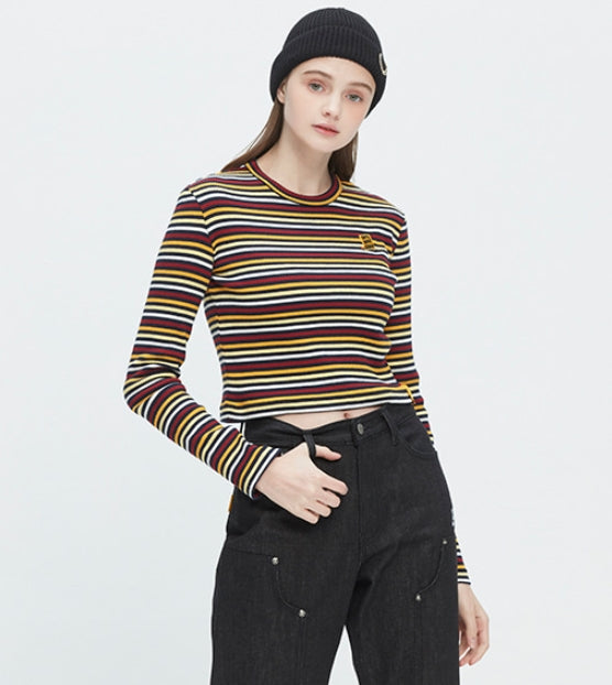 ロマンティッククラウン(ROMANTIC CROWN)THIN STRIPE SLEEVE_NAVY