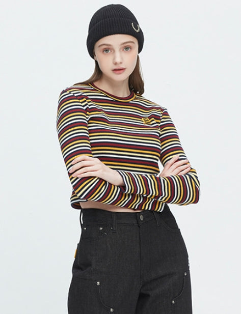 ロマンティッククラウン(ROMANTIC CROWN)THIN STRIPE SLEEVE_NAVY