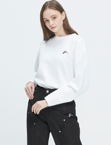 ロマンティッククラウン(ROMANTIC CROWN) GNAC ROLLING LOGO SLEEVE_WHITE