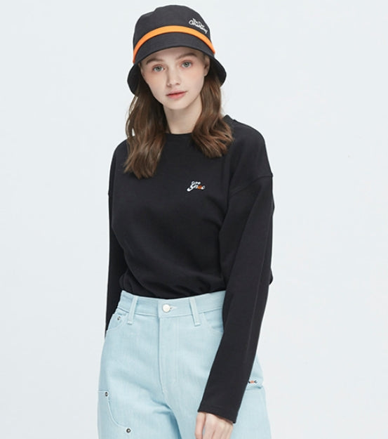 ロマンティッククラウン(ROMANTIC CROWN) GNAC ROLLING LOGO SLEEVE_BLACK