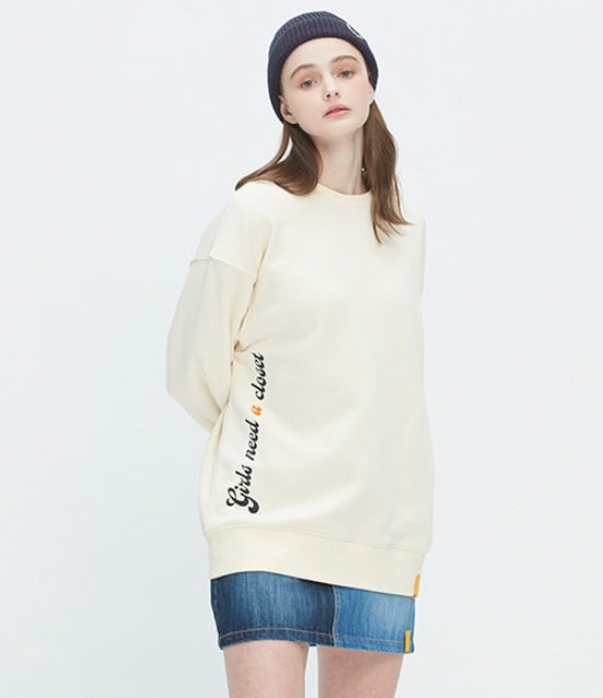 ロマンティッククラウン(ROMANTIC CROWN)  GNAC ROLLING LOGO SWEATSHIRT_OATMEAL