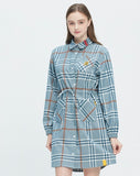 ロマンティッククラウン(ROMANTIC CROWN)GNAC TARTAN CHECK DRESS_LIGHT BLUE