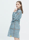 ロマンティッククラウン(ROMANTIC CROWN)GNAC TARTAN CHECK DRESS_LIGHT BLUE