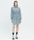 ロマンティッククラウン(ROMANTIC CROWN)GNAC TARTAN CHECK DRESS_LIGHT BLUE