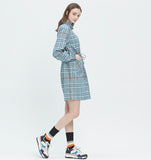 ロマンティッククラウン(ROMANTIC CROWN)GNAC TARTAN CHECK DRESS_LIGHT BLUE